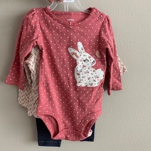 Carter’s floral bunny 3 piece set